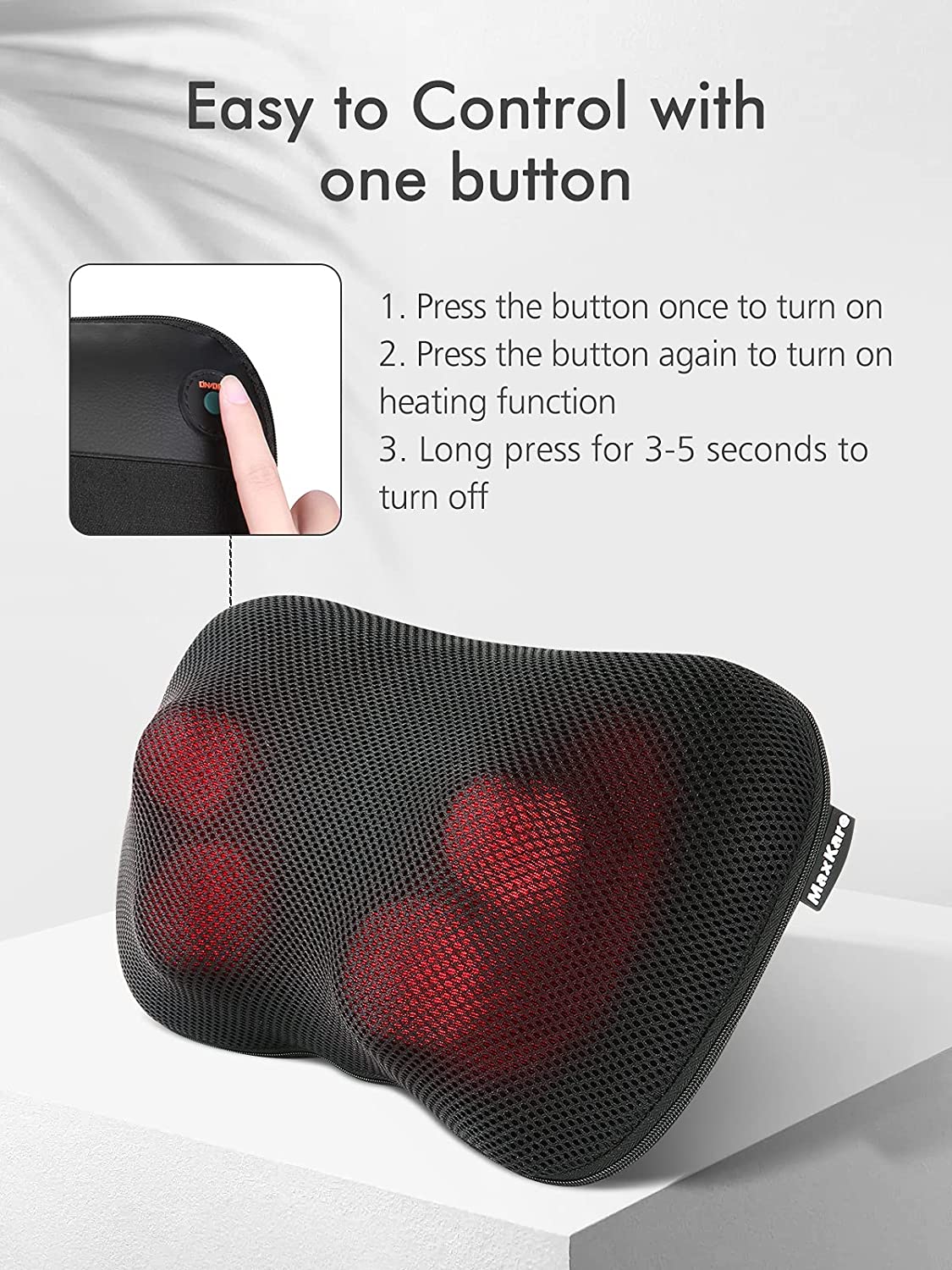 Load image into Gallery viewer, Maxkare Back Massager Neck Massager Massage Pillow With Heat, Shiatsu Kneading Massager for Shoulder, Waist, Use At Home Office - NAIPO