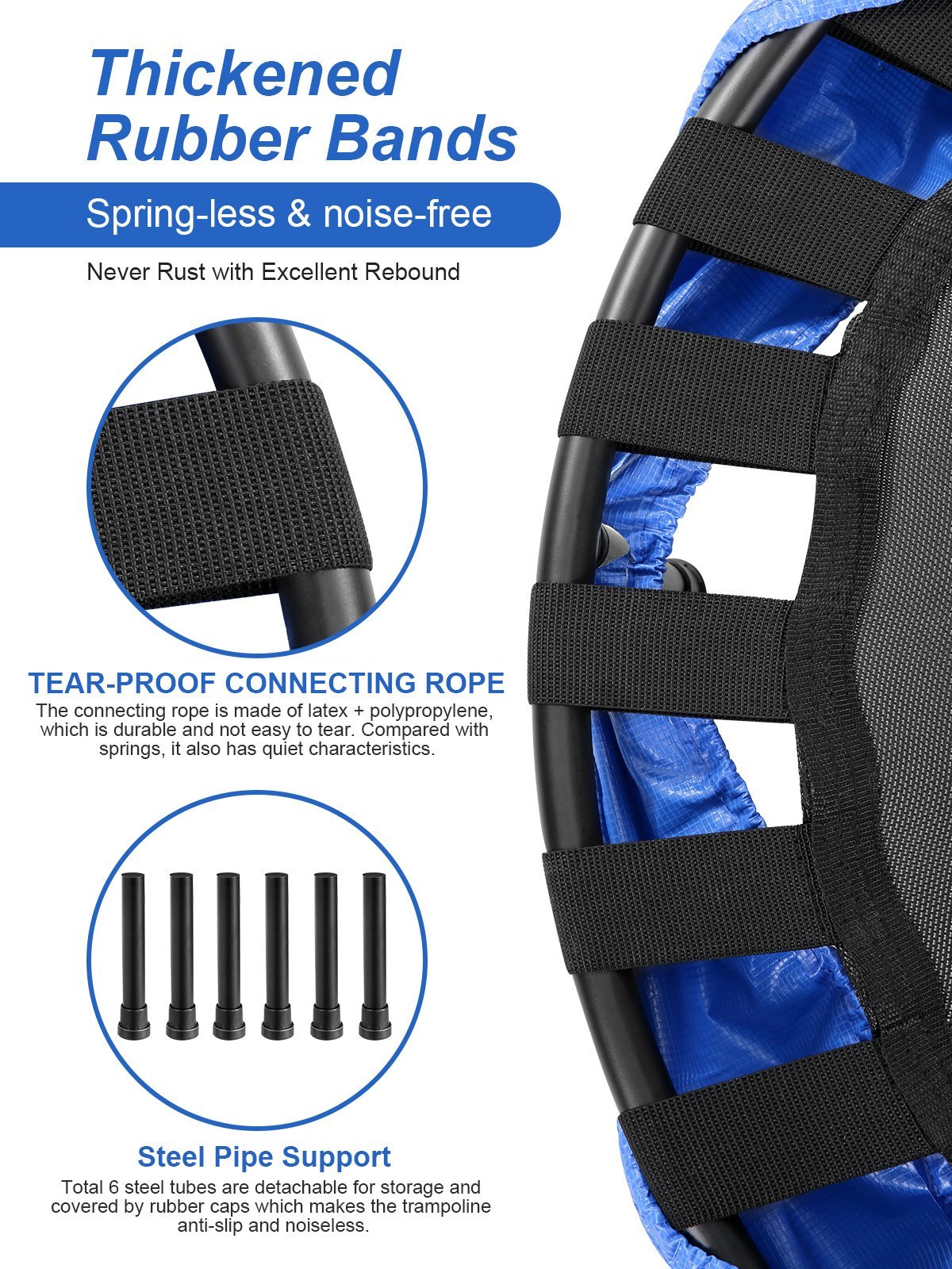 Load image into Gallery viewer, MaxKare Double Kids Trampoline- Mini Foldable Rebounder for Kids w. Adjustable & Detachable Handle - NAIPO