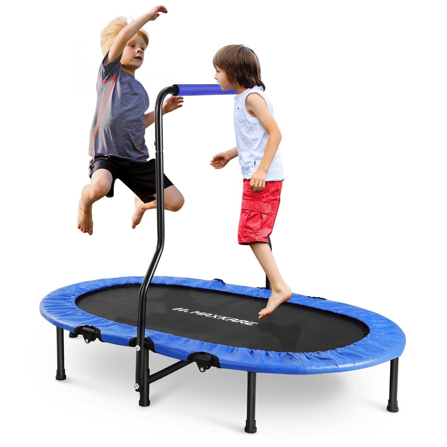 Double Kids Trampoline- Mini Foldable Rebounder for Kids w. Adjustable –  MAXKARE