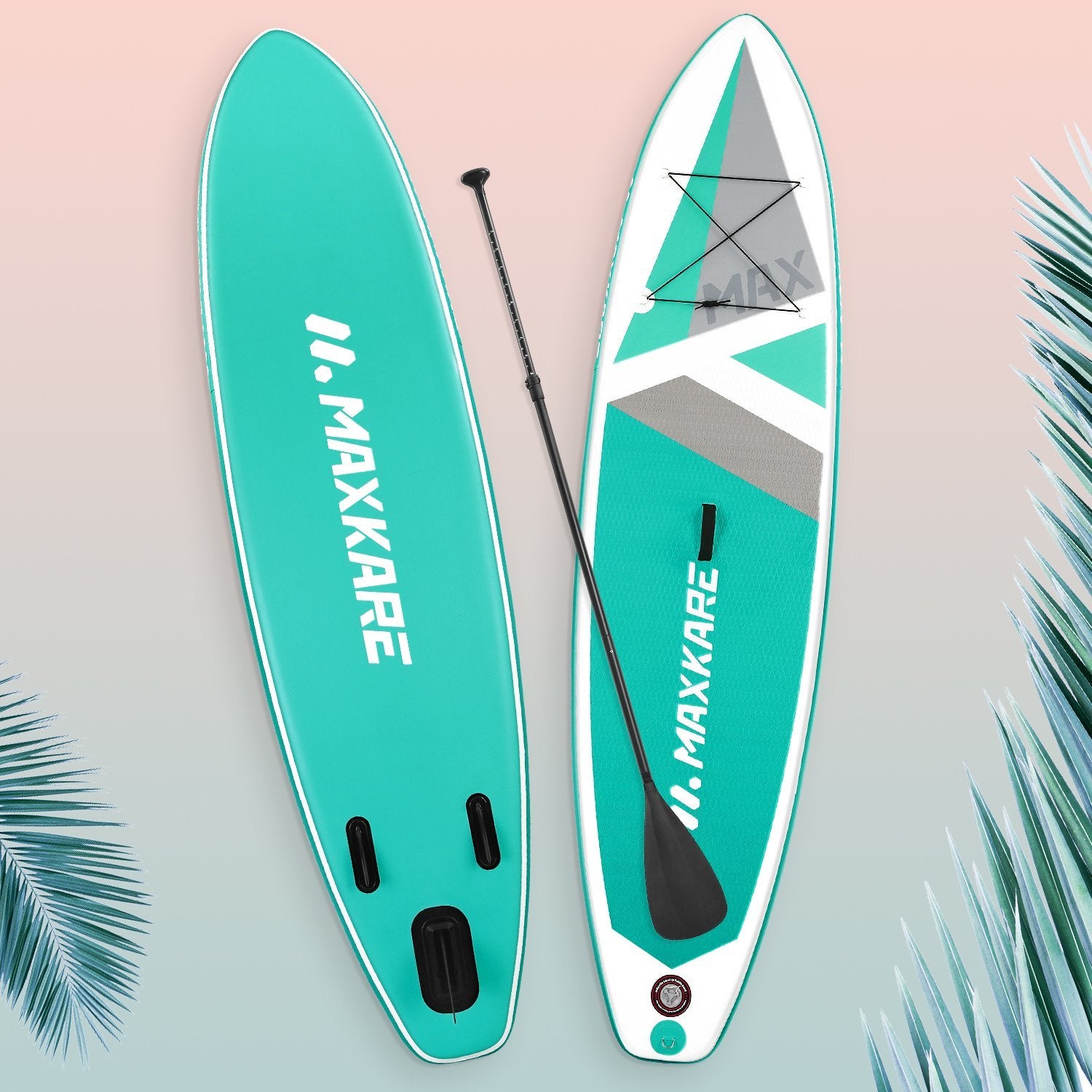 Up 10\'30\'\'6\'\' Paddle Inflatable SUP MaxKare Mint MAXKARE Stand – Board