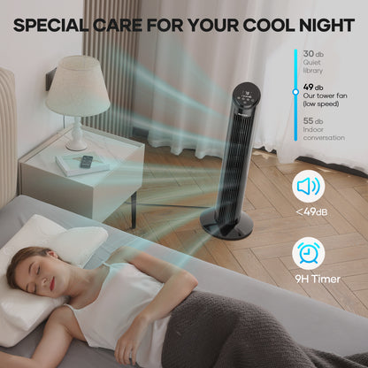 MAXKARE 3-Speed Remote Controlled Oscillating Tower Fan