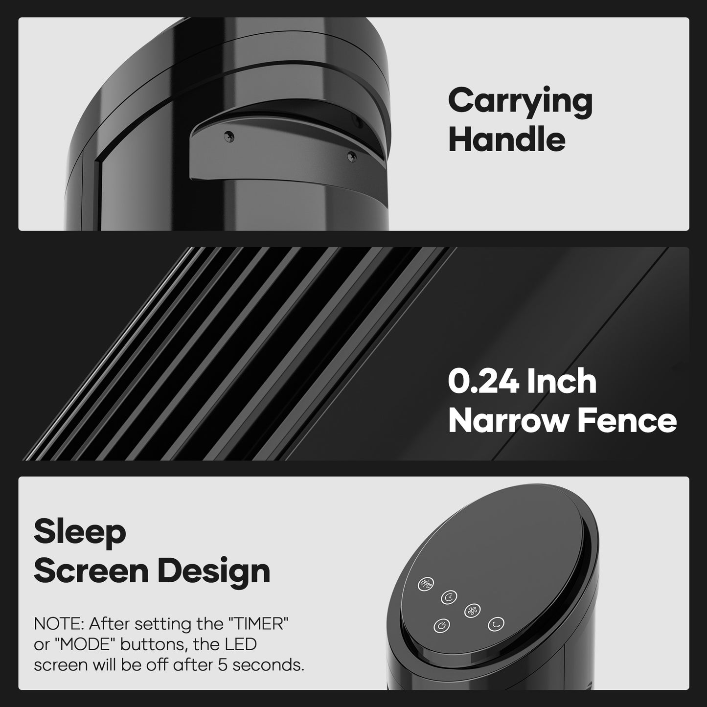 MAXKARE 3-Speed Remote Controlled Oscillating Tower Fan