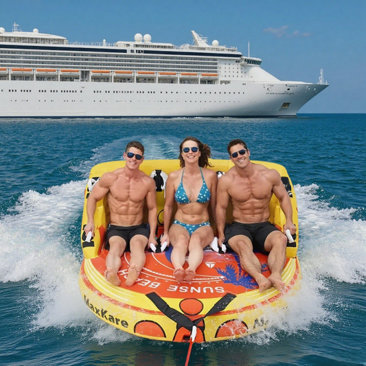 MaxKare Towable Tube with Large Backrest for Boating, 600 Lbs Capacity, Waterskiing Towables, 1- 3 Riders, Yellow