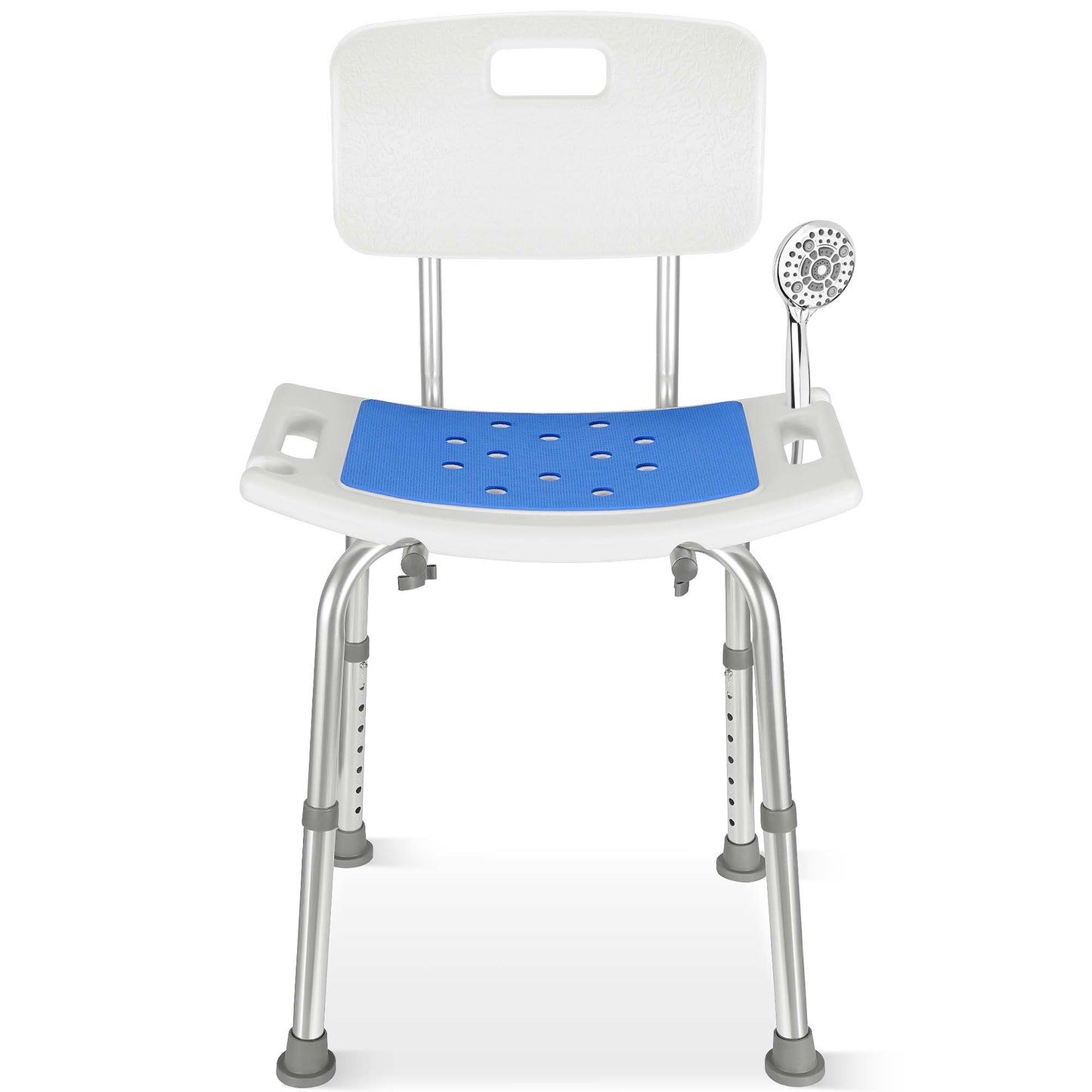 MaxKare Shower Chair with Back, Adjustable Height, Max Weight 300lbs