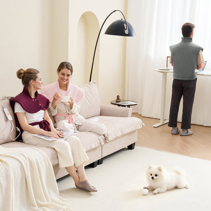 MaxKare Ultra Soft Heating Pad with 4 Heat Settings & Auto Shut-off for Full Body Stress Relief, 24"x33" - Pink