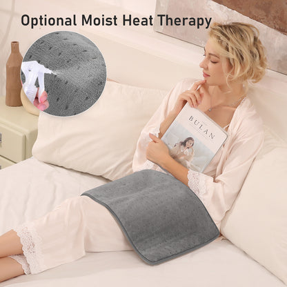 Maxkare 12 x 24 Heating Pad with 4 Heat Settings & Auto Shut-off, for Back Neck Shoulders Stress & Cramps Relief, Gray