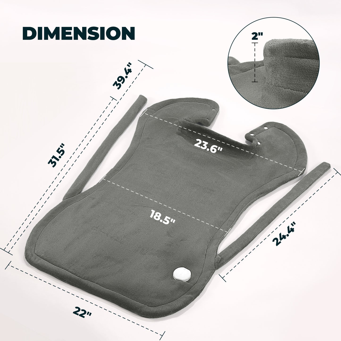 MaxKare Large Heating Pad with 4 Heat Settings & Auto Shut-off, for Full Body Stress Relief, 24"x40"- Gray