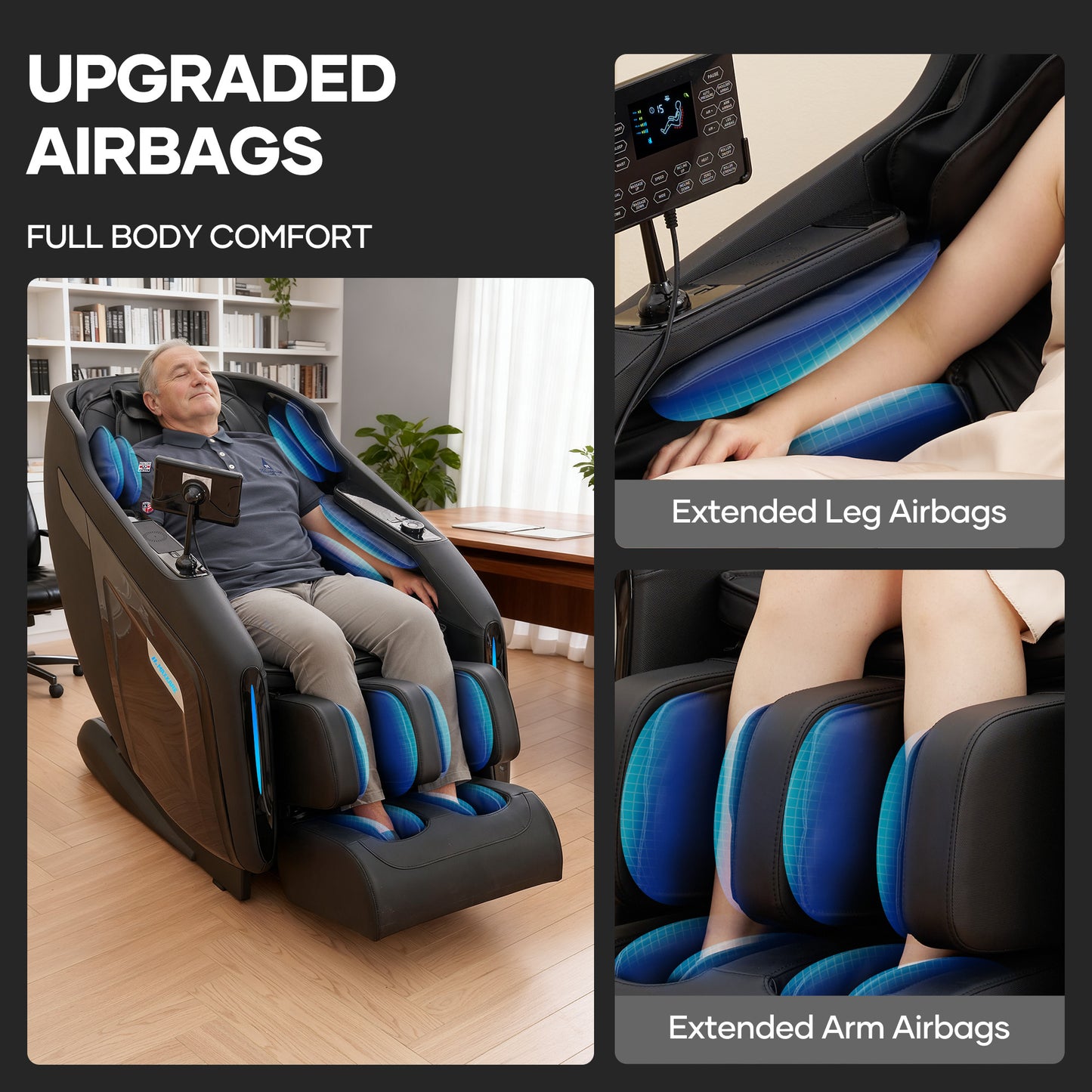 MaxKare Massage Chair Full Body, Zero Gravity, SL-Track Shiatsu Massage with Heat, Voice Control, Bluetooth, Foot Roller, Black