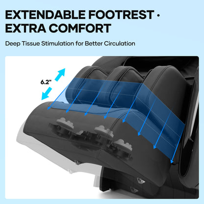 MaxKare Zero Gravity Massage Chair Full Body, SL-Track Massage Recliner with Heat, Voice Control,  Bluetooth, Foot Roller, Black