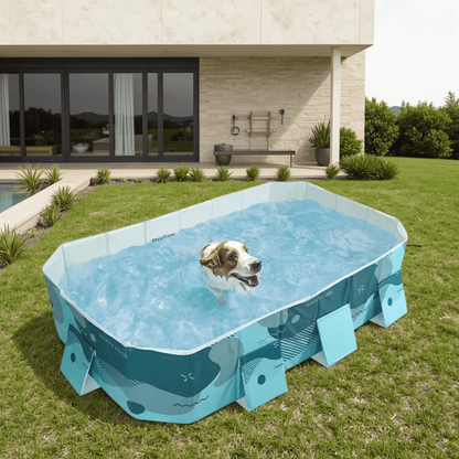 MaxKare 89'' Foldable Pets Pool, Portable Puppy Bath Tub for Cats Dogs Indoor and Outdoor, Green