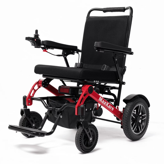 MaxKare Electric Wheelchair for Adults & Seniors, Long Travel Range with 13AH Lithium Batteries, Folding Compact All-Terrain Power Chair with Heavy Duty