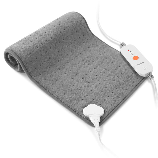 Large 12" x 24" Size Heating Pad with 3 Heat Settings and 2 Hour Auto shut off, Gray