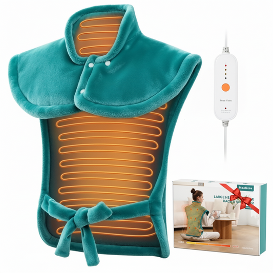 MaxKare Large Heating Pad with 4 Heat Settings & Auto Shut-off, for Full Body Stress Relief, 24"x33"- Green