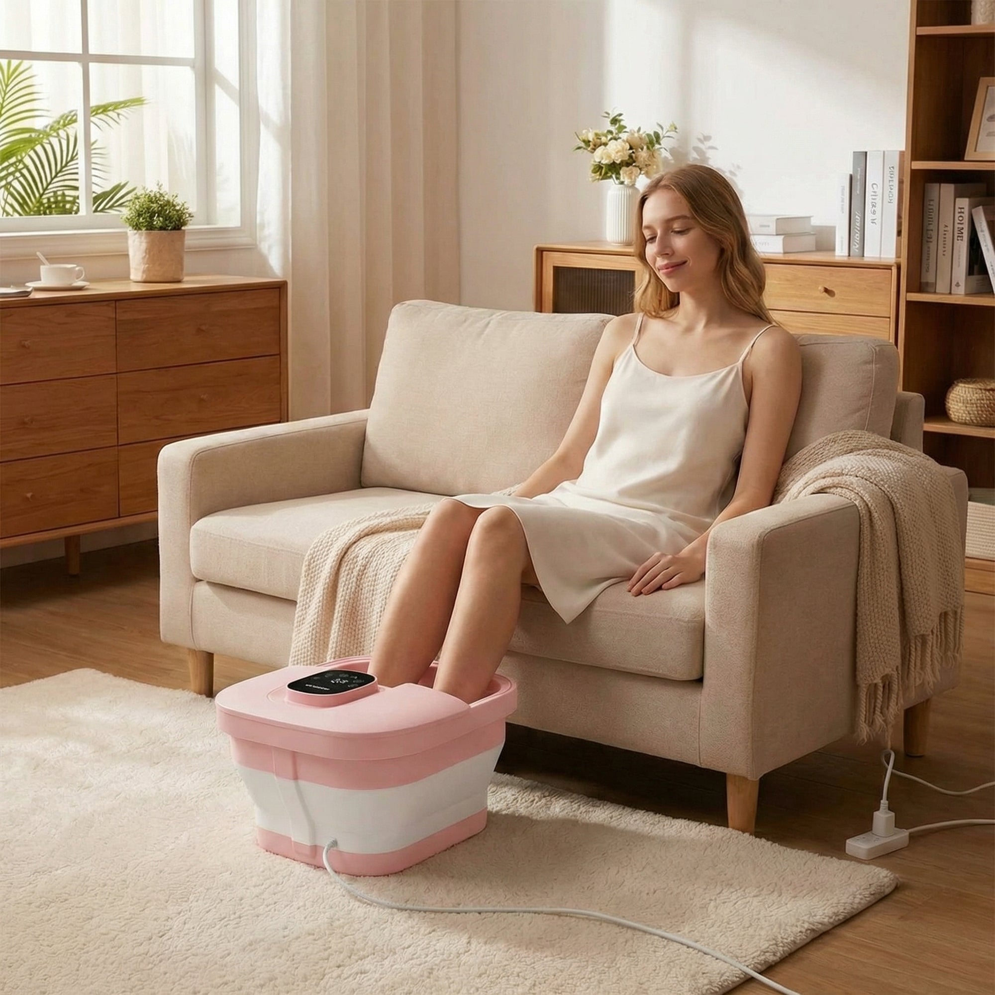 MaxKare Collapsible Foot Spa with Massager and Heat, Foot Spa