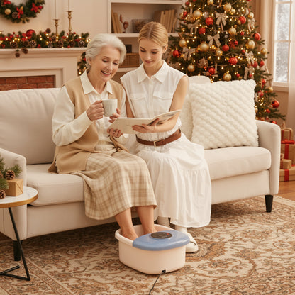 MaxKare Foot Spa Bath Massager with Heat, Bubbles, and Vibration for Soothe and Comfort Feet, Blue