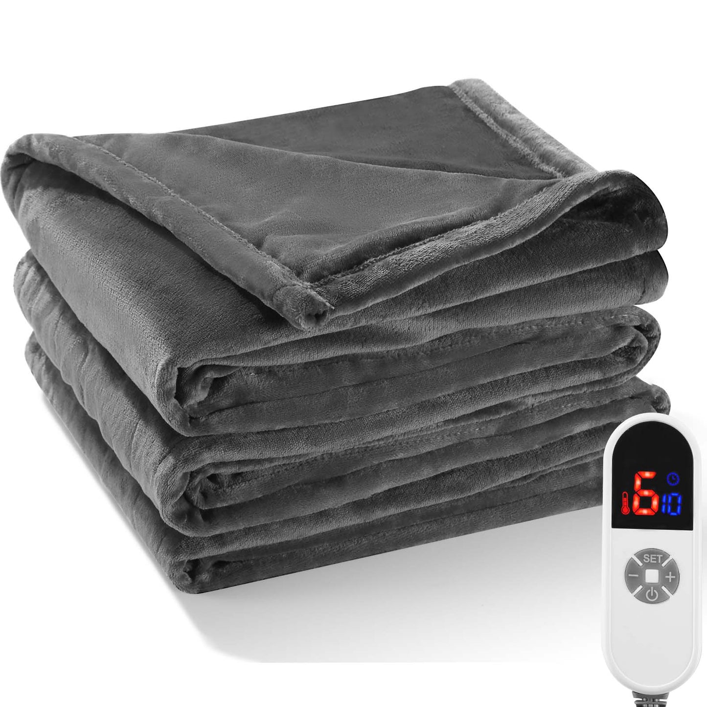 Electric Heated Blanket Twin 62" x 84" Large Heating Throw Blanket with 4 Heating Levels & Timer 10 Hours Auto Off, Machine Washable, Warm Comfort Blanket for Home Office Bed Sofa