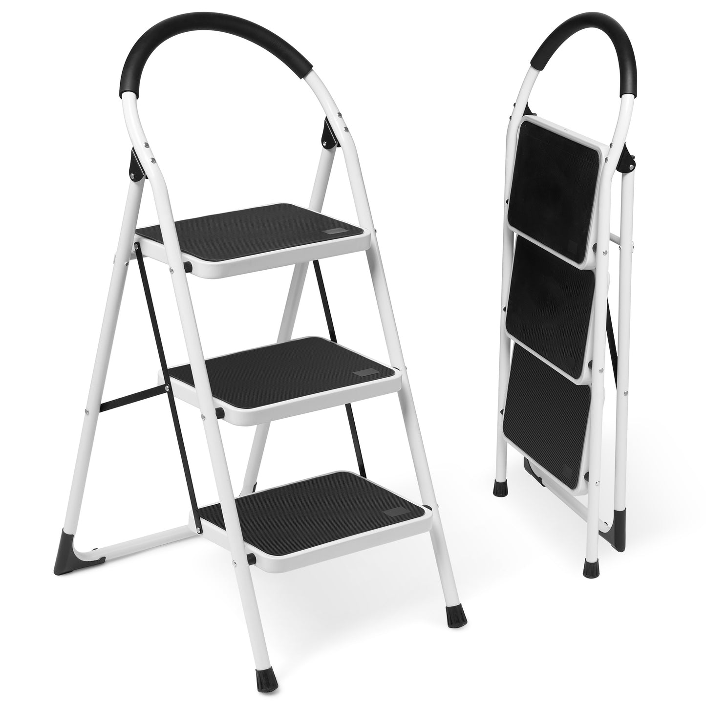 MaxKare 3 Step Stool, Folding Ladder, Lightweight