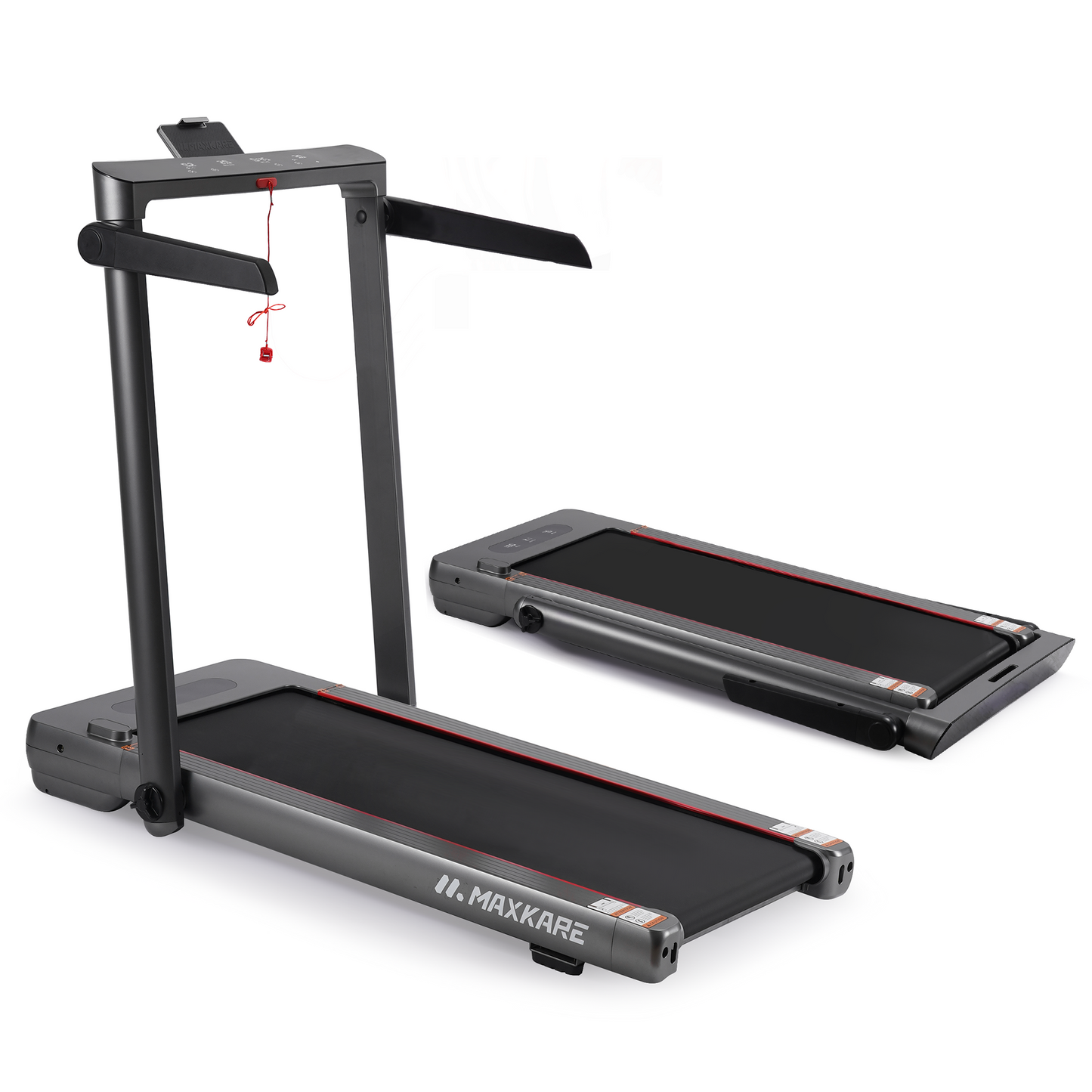 Maxkare 3.0HP & 9MPH Walking Pad Treadmill, 2 in 1 Foldable Treadmill with Touch Screen & Remote Control Bluetooth Connectivity, 286LBS