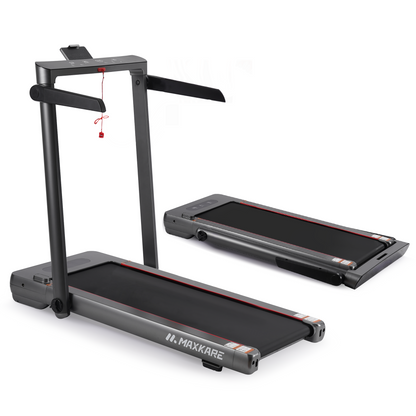 Maxkare 3.0HP & 9MPH Walking Pad Treadmill, 2 in 1 Foldable Treadmill with Touch Screen & Remote Control Bluetooth Connectivity, 286LBS