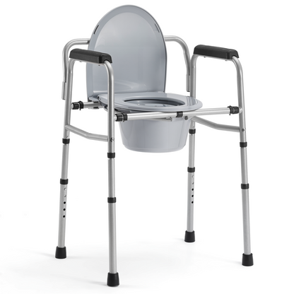 MaxKare 3 in 1 Bedside Commode Chair, Used as Raised Toilet Seat, Shower Chair, Toilet, with Handle, Removable Bucket, Adjustable Height, Support up to 300lbs