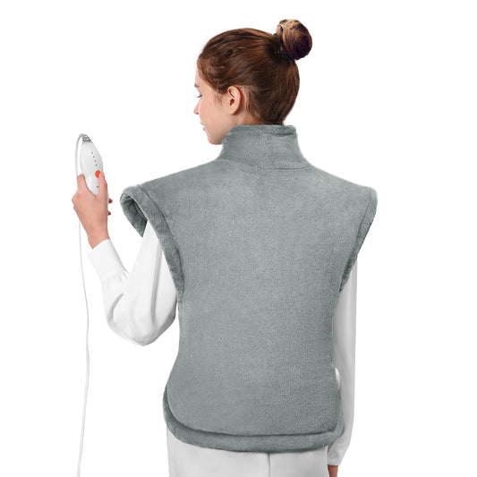 MaxKare Large Heating Pad with 4 Heat Settings & Auto Shut-off for Full Body Stress Relief, 24"x33"- Gray