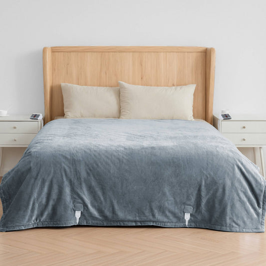 MaxKare Queen Electric Heated Blanket with 10 Heating Levels & 10H Timers, 84" x 90", Gray