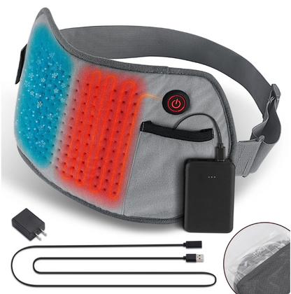 MaxKare Cordless Rechargeable Heating Pad for Hot and Cold Use with USB Power Bank, Auto Power Off, 8"x15"-Gray