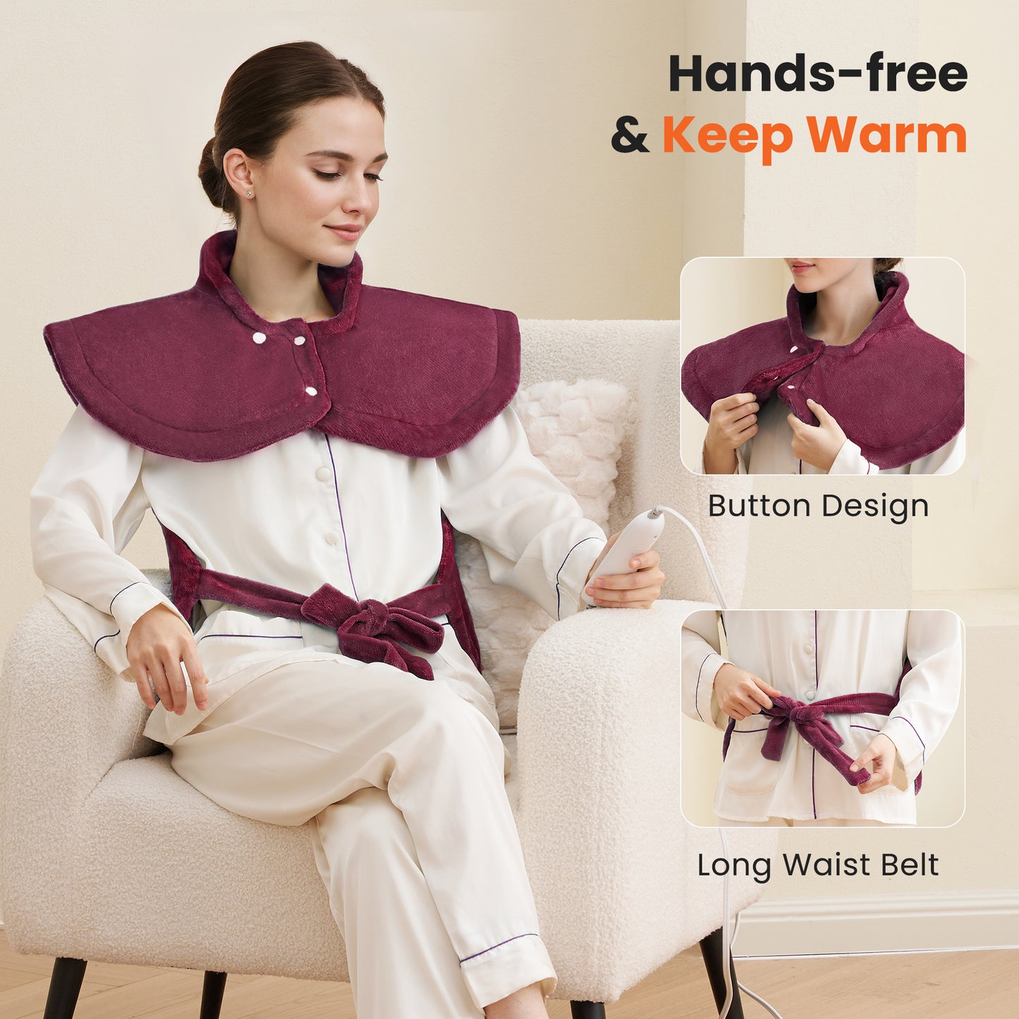 MaxKare Ultra Soft Heating Pad with 4 Heat Settings & Auto Shut-off, for Full Body Stress Relief, 24"x33", Gift - Red