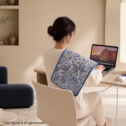 Maxkare 12 x 24 Heating Pad with 4 Heat Settings & Auto Shut-off, for Back Neck Shoulders Stress & Cramps Relief, Blue