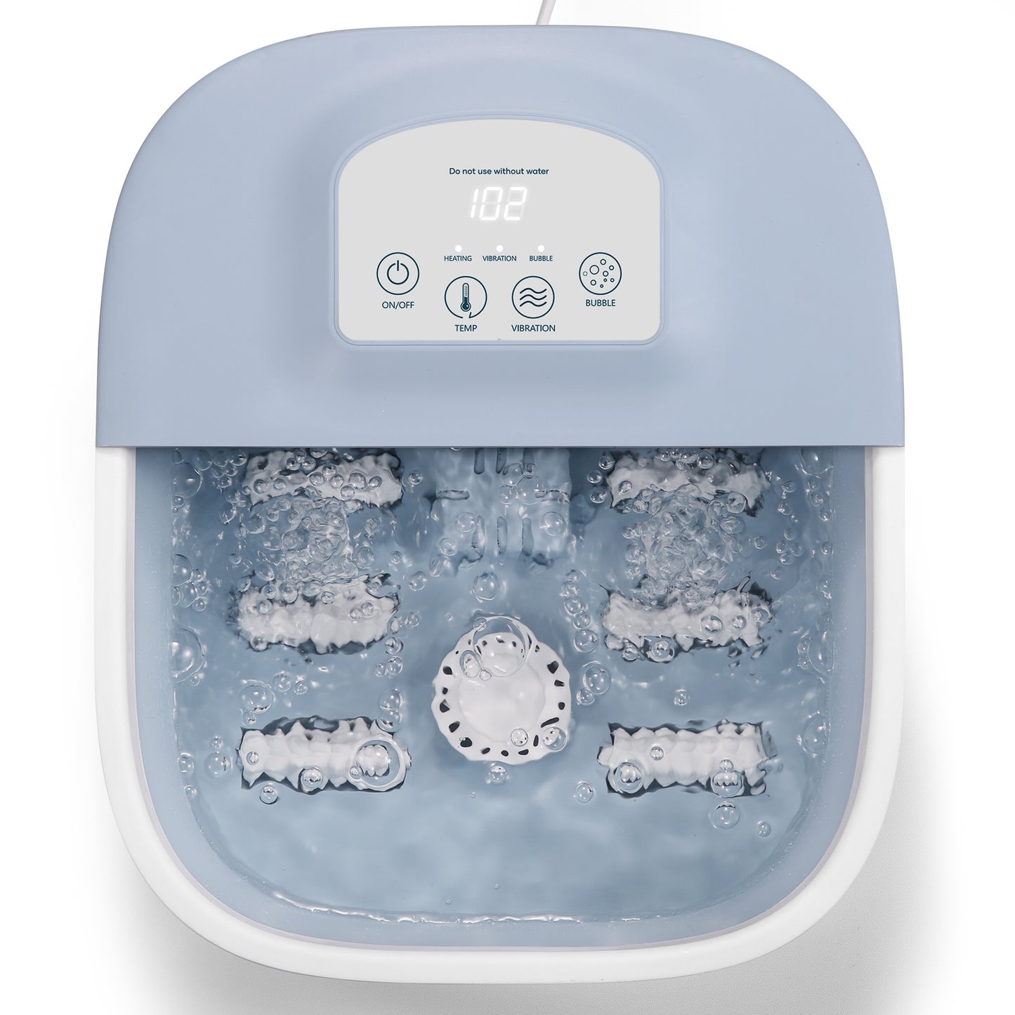 Foot Spa Bath Massager with Fast Heating, Rich Bubble, Vibration, Rollers, Lower Noise - Blue