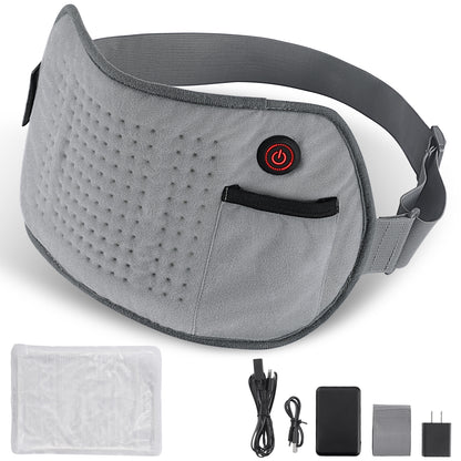 MaxKare Portable Heating Pad with Power Bank & Gel Pack, Adjustable Strap, for Hot and Cold Use 8"×15"-Gray