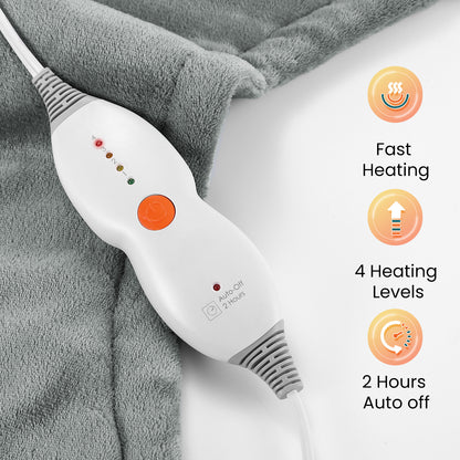 Maxkare Large Heating Pad with 4 Heat Settings & Auto Shut-off for Full Body Stress Relief, 24"x33"- Gray
