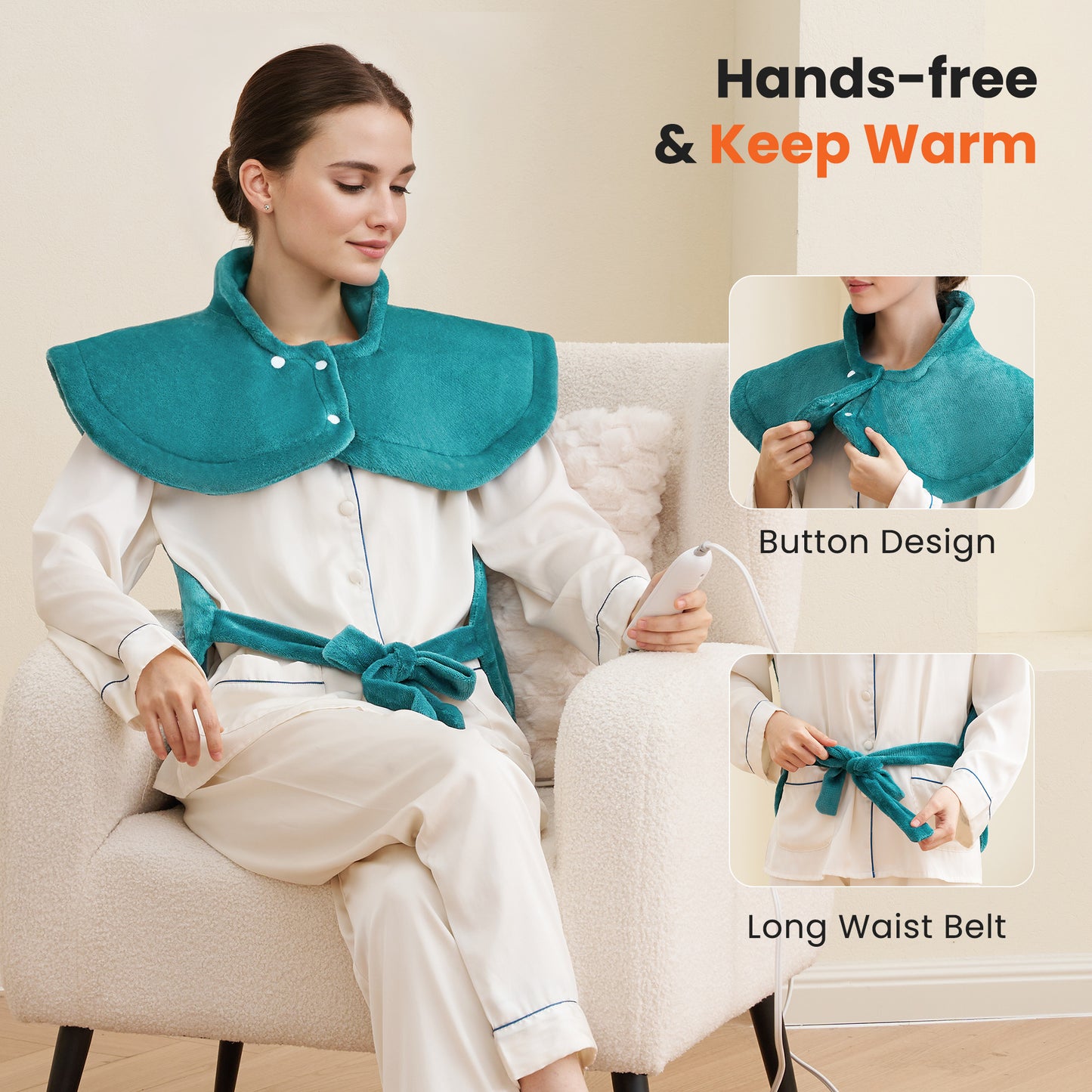 MaxKare Large Heating Pad with 4 Heat Settings & Auto Shut-off, for Full Body Stress Relief, 24"x33"- Green