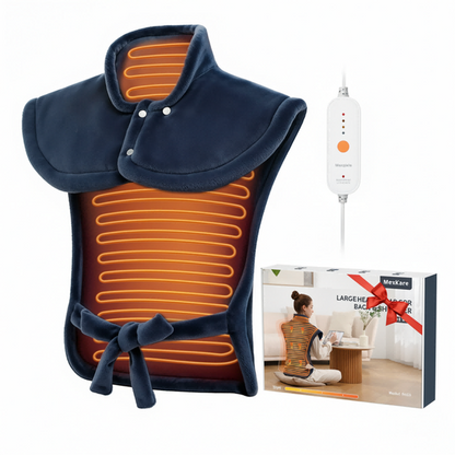 MaxKare Ultra Soft Heating Pad with 4 Heat Settings & Auto Shut-off, for Full Body Stress Relief, 24"x33"- Navy Blue