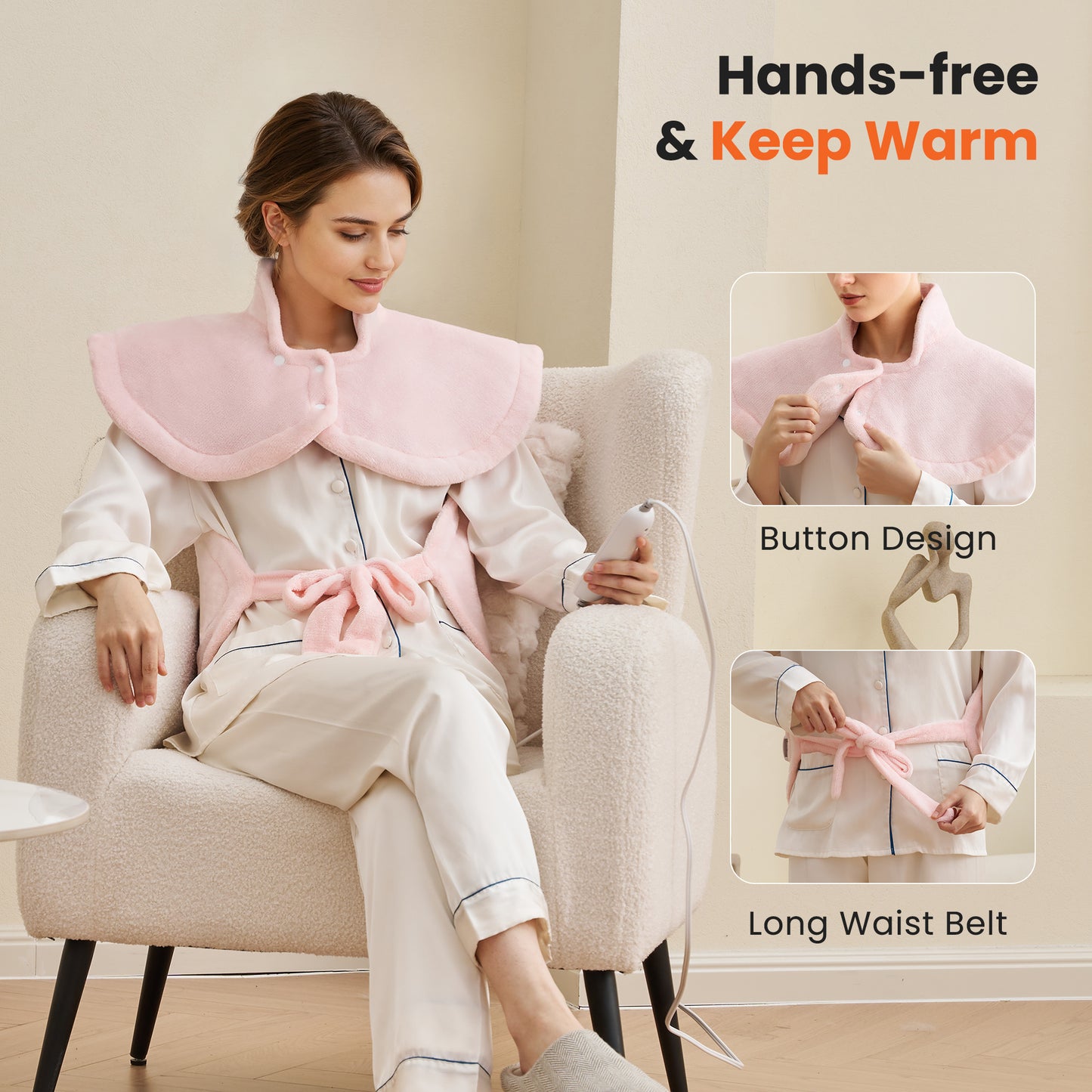 MaxKare Ultra Soft Heating Pad with 4 Heat Settings & Auto Shut-off for Full Body Stress Relief, 24"x33" - Pink