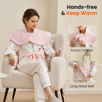 MaxKare Ultra Soft Heating Pad with 4 Heat Settings & Auto Shut-off for Full Body Stress Relief, 24"x33" - Pink