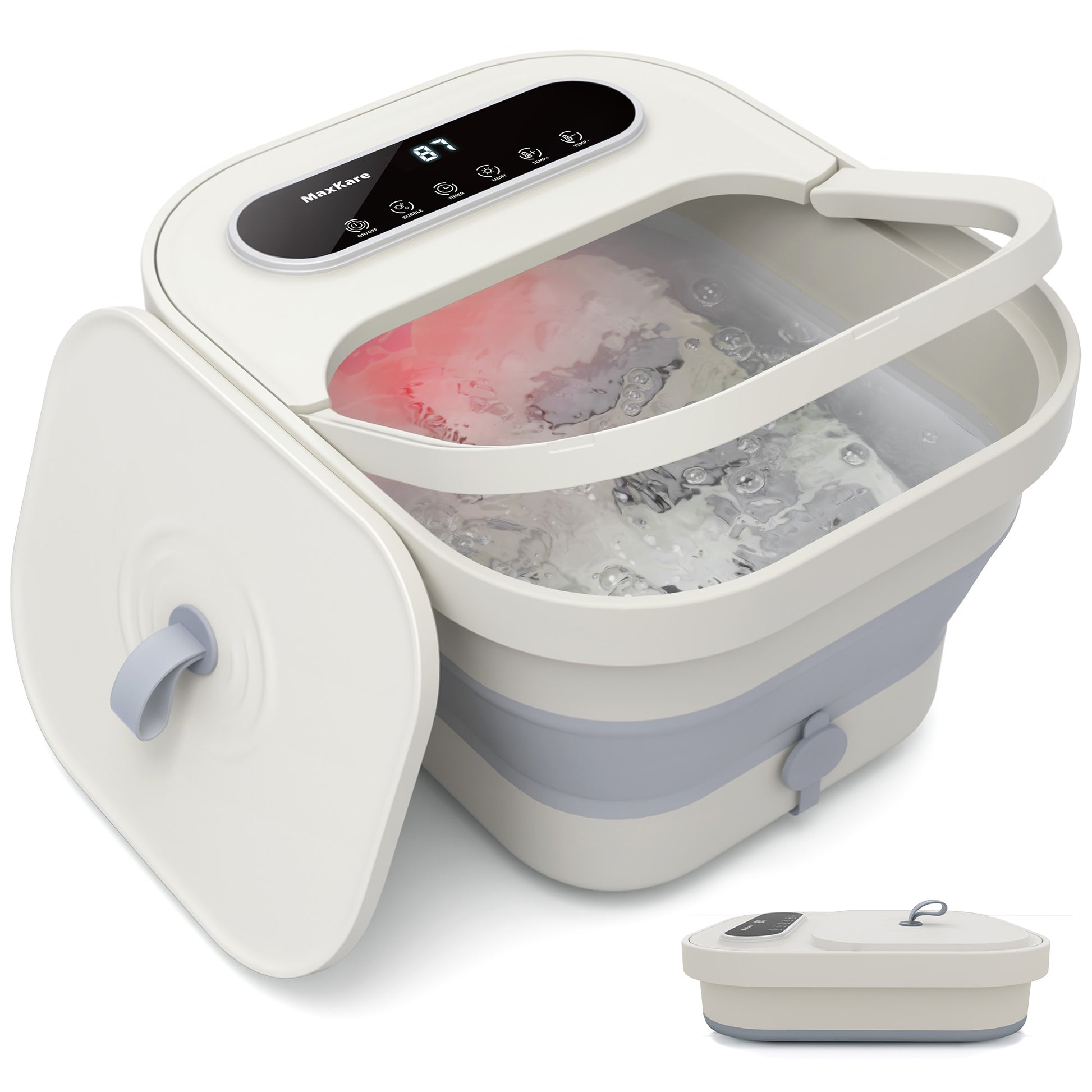MaxKare Collapsible Foot Spa with Massager and Heat Bubbles Vibration MAXKARE MaxKare Collapsible Foot Spa with Massager and Heat Bubbles Vibration MAXKARE