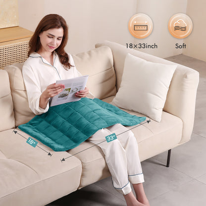 MaxKare Full Weighted Heating Pad for Back Pain & Cramps Relief, 18" X 33" Fast Heating Pad for Neck Shoulder Relief-Light Blue