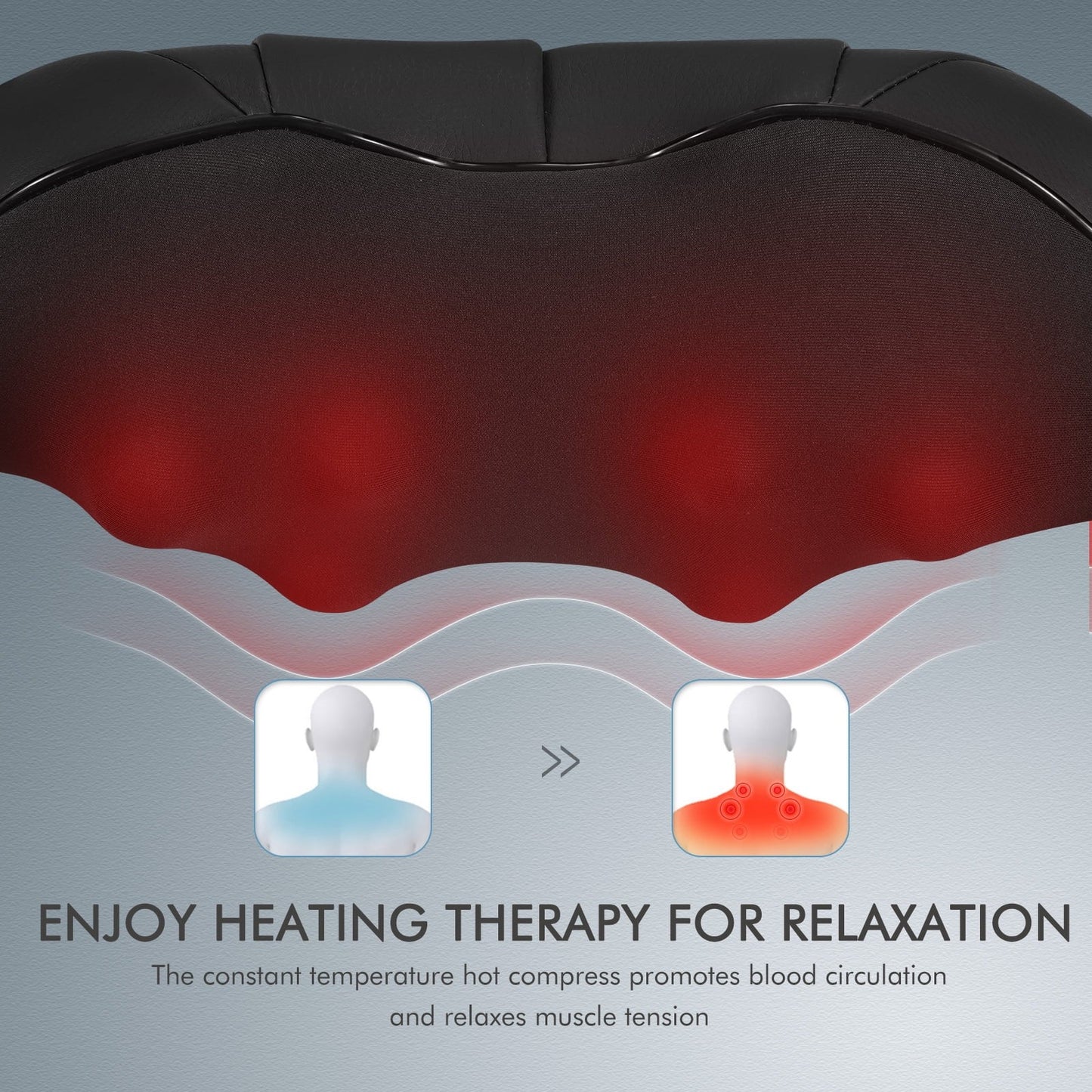 MAXKARE Neck and Shoulder Massager, 3D Deep Tissue Kneading Shiatsu Massager with Heat, Black