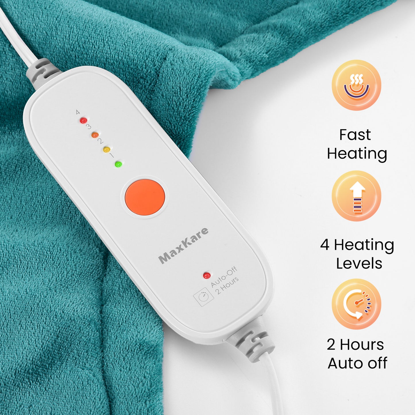 MaxKare Large 24x33inch Heating Pad for Shoulder and Neck , with 5 Heat Settings and 2 Hour Auto shut off, Green