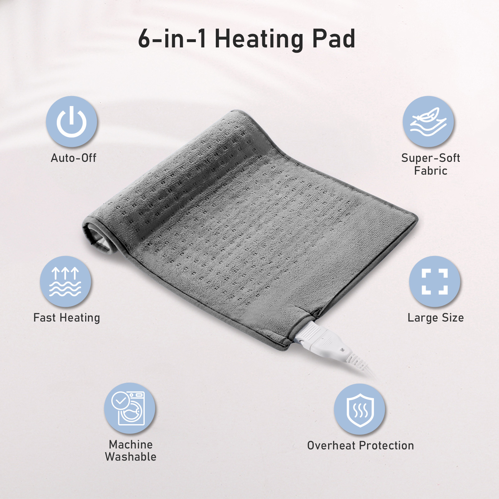 Large 12" x 24" Size Heating Pad with 3 Heat Settings and 2 Hour Auto