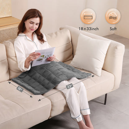 MaxKare Extra Large Weighted Heating Pad 33" X 18", 6 Heating Levels & 3 Time Settings for Back Neck Shoulder Stress & Cramps Relief, Gray