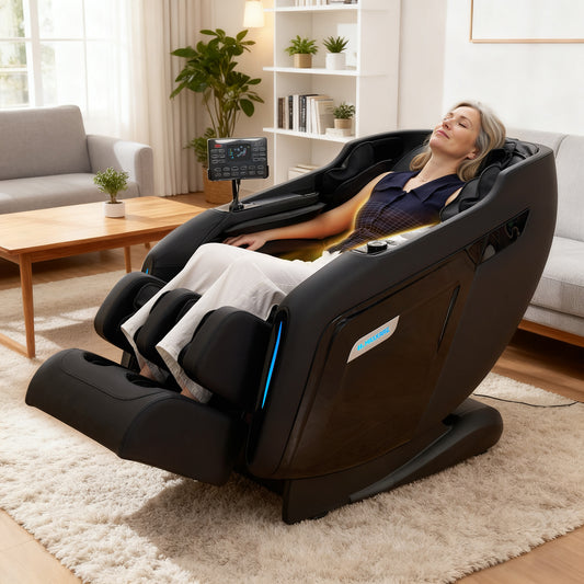 MaxKare Massage Chair Full Body, Zero Gravity, SL-Track Shiatsu Massage with Heat, Voice Control, Bluetooth, Foot Roller, Black