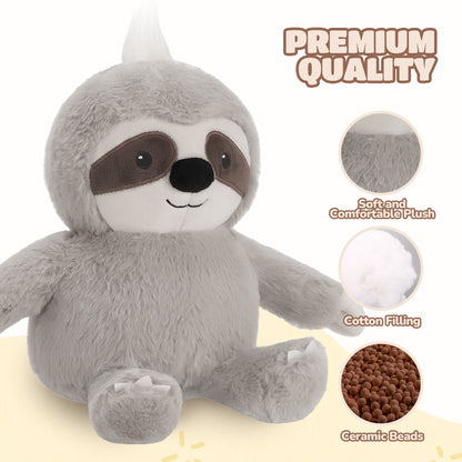MaxKare Microwavable Heating Pad Heatable Stuffed Animal for Anxiety and Ache Relief, Bedtime, Cuddle & Companion, Adorable Gift for Kids & Adults, 9.4"x13", Sloth
