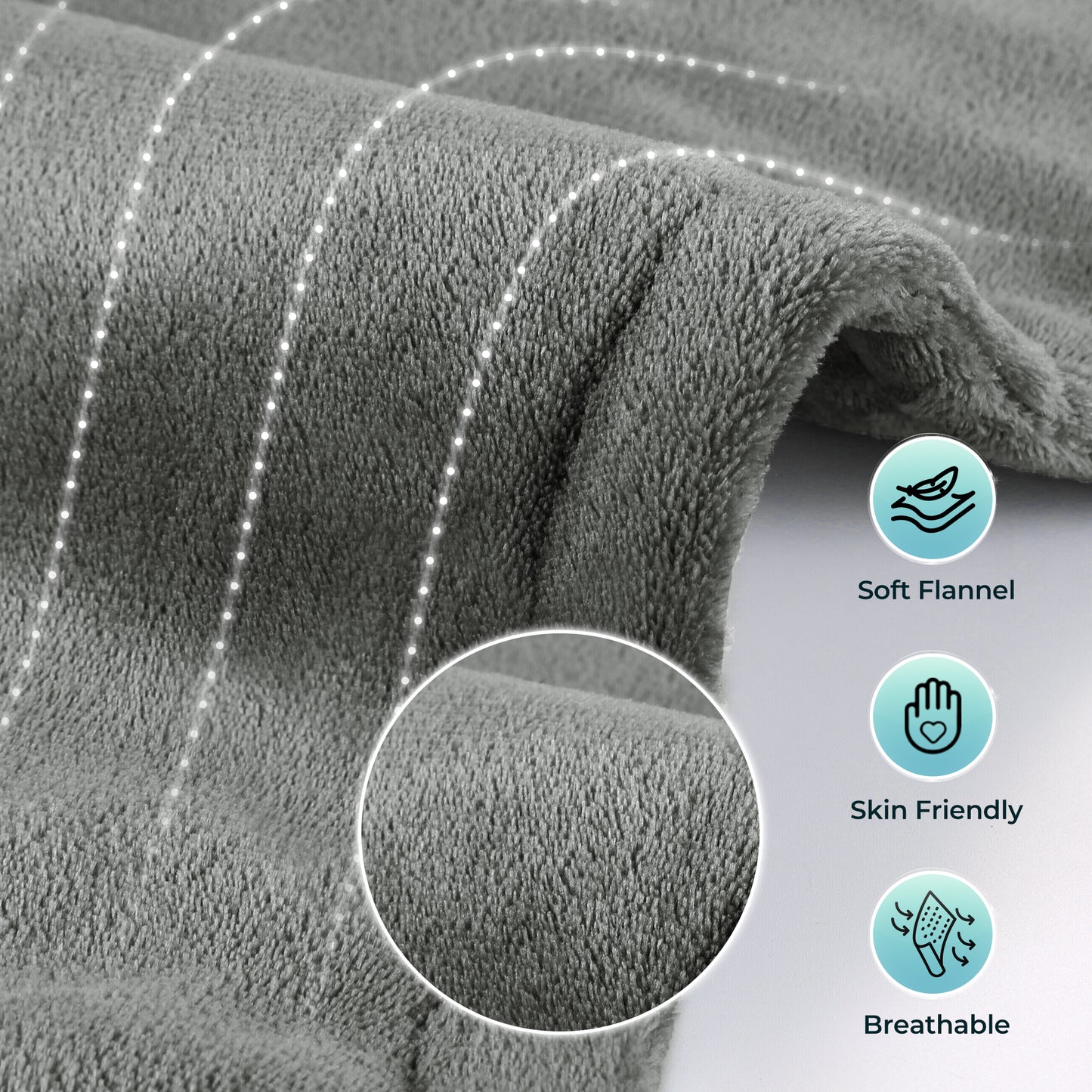 MaxKare Large Heating Pad with 4 Heat Settings & Auto Shut-off, for Full Body Stress Relief, 24"x40"- Gray