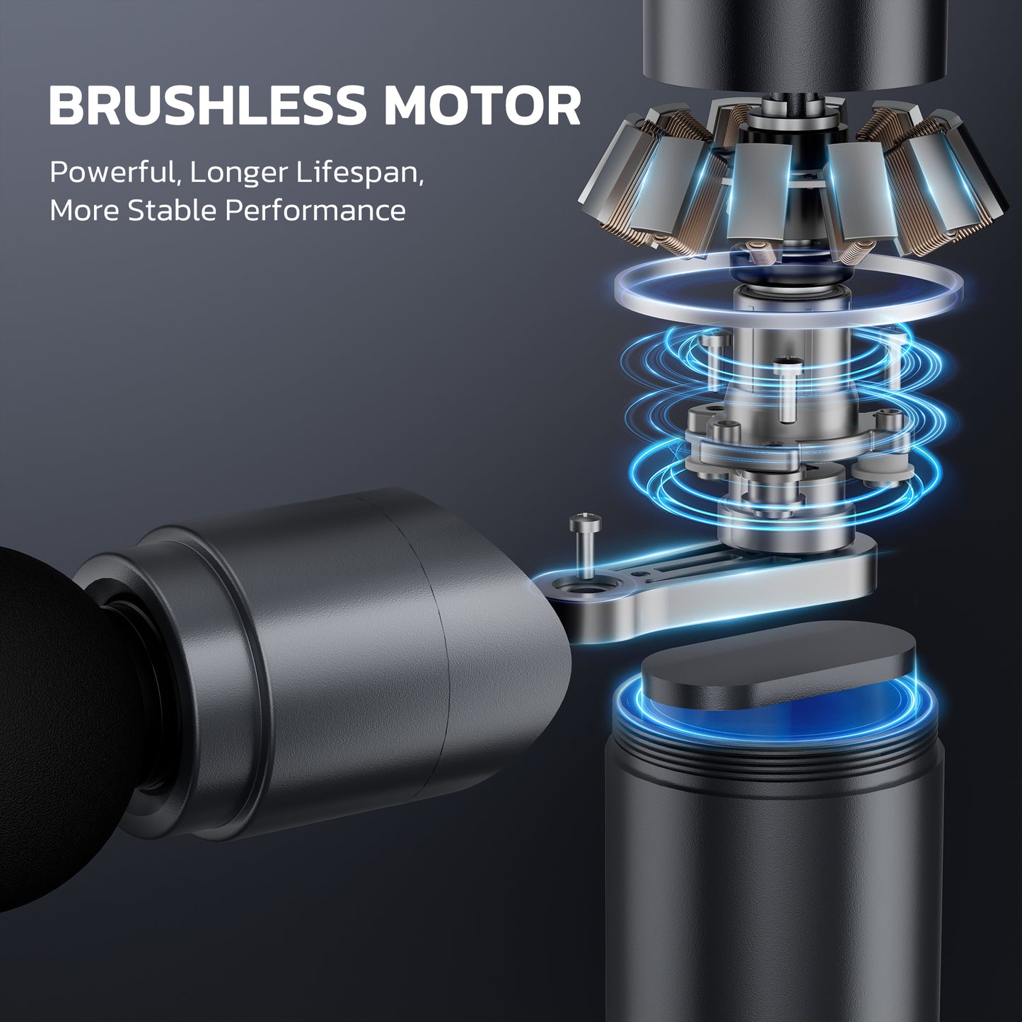 MAXKARE Mini Massage Gun – Portable Handheld Deep Tissue Massager, Quiet & Lightweight Palm-Sized Design – Gray