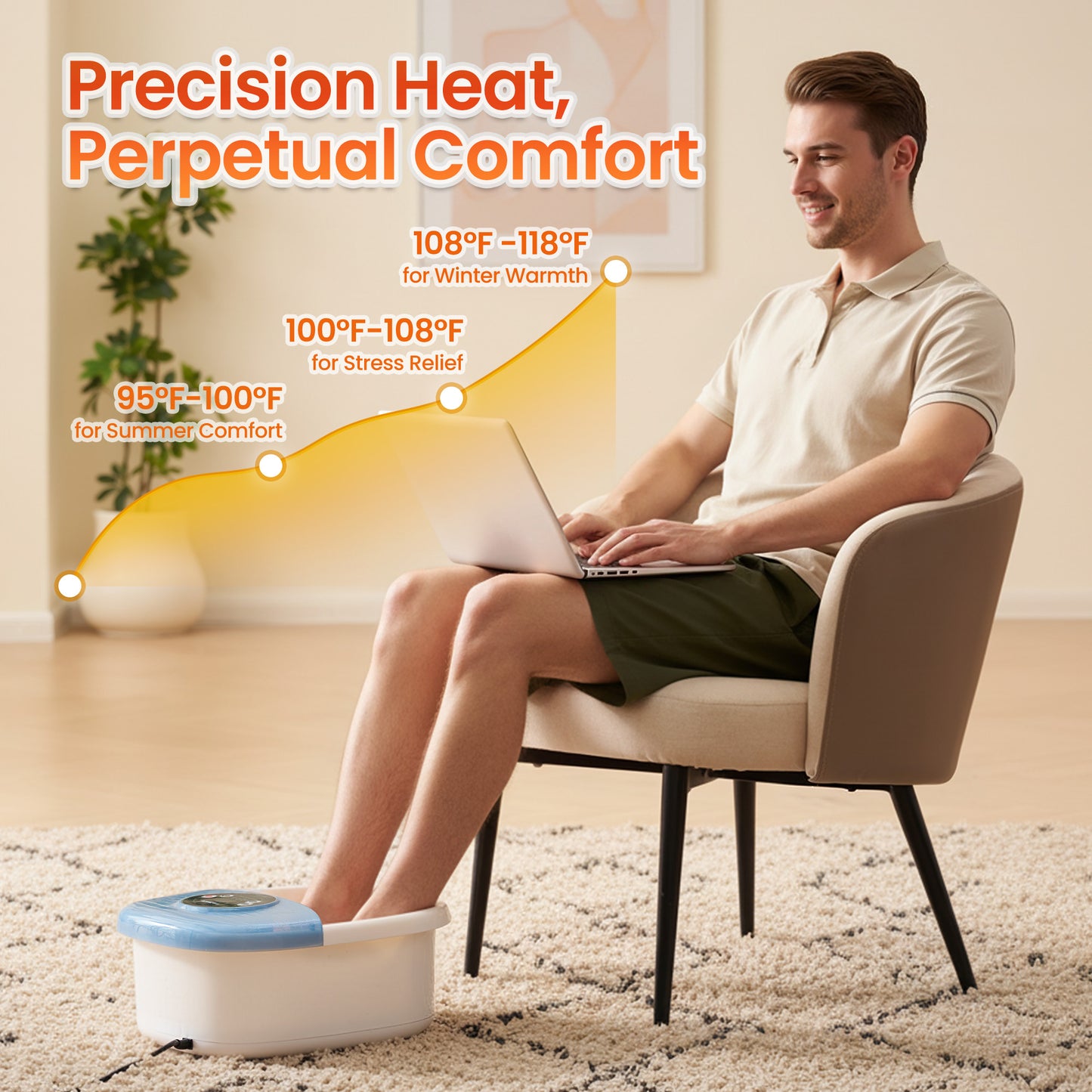 MaxKare Foot Spa Bath Massager with Heat, Bubbles, and Vibration for Soothe and Comfort Feet, Blue
