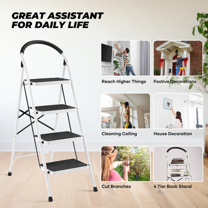 MaxKare 4 Step Stool, Folding Ladder, Lightweight
