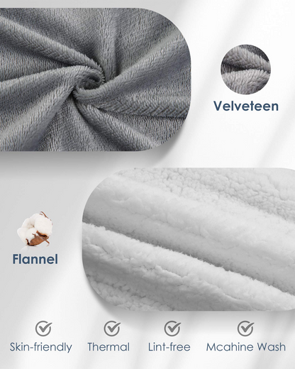 MaxKare Electric Blanket Twin Size - 50" x 60" Heated Throw Blanket, ETL Certified & Overheat Protection, 6 Fast Heat Settings, 5-Hour Auto-Off, Gray & White