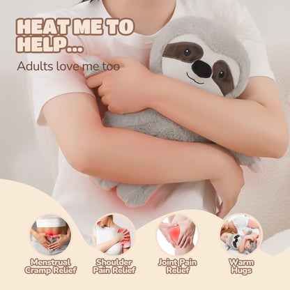 MaxKare Microwavable Heating Pad Heatable Stuffed Animal for Anxiety and Ache Relief, Bedtime, Cuddle & Companion, Adorable Gift for Kids & Adults, 9.4"x13", Sloth